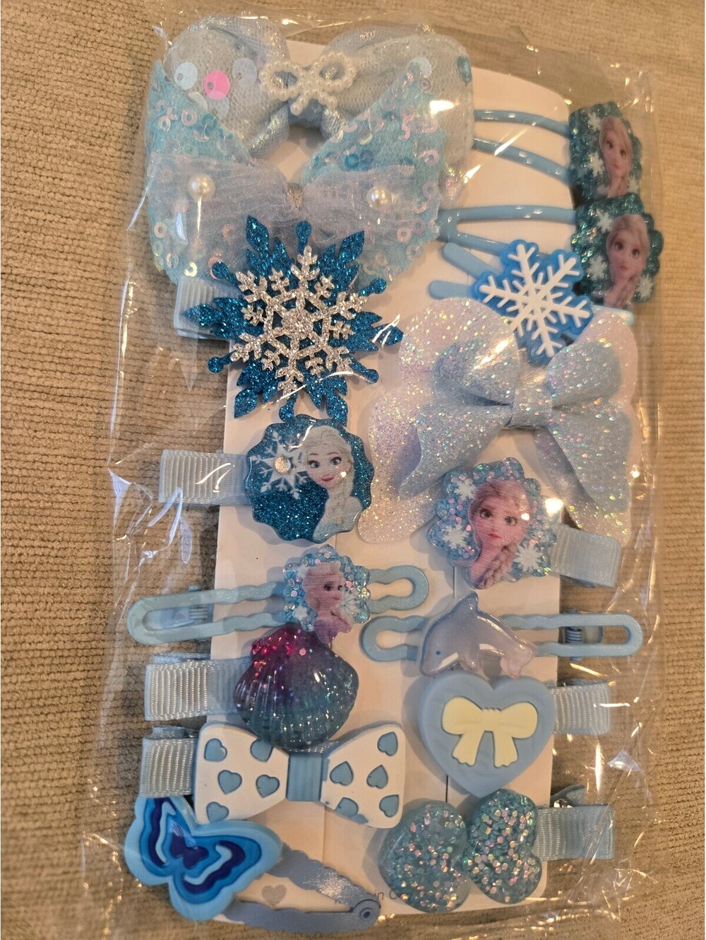Disney Frozen blue hair clip accessory set